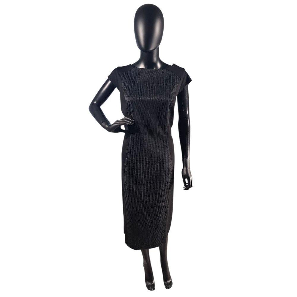 Black Mary Kay Fitted Cocktail Cap Sleeve Dress